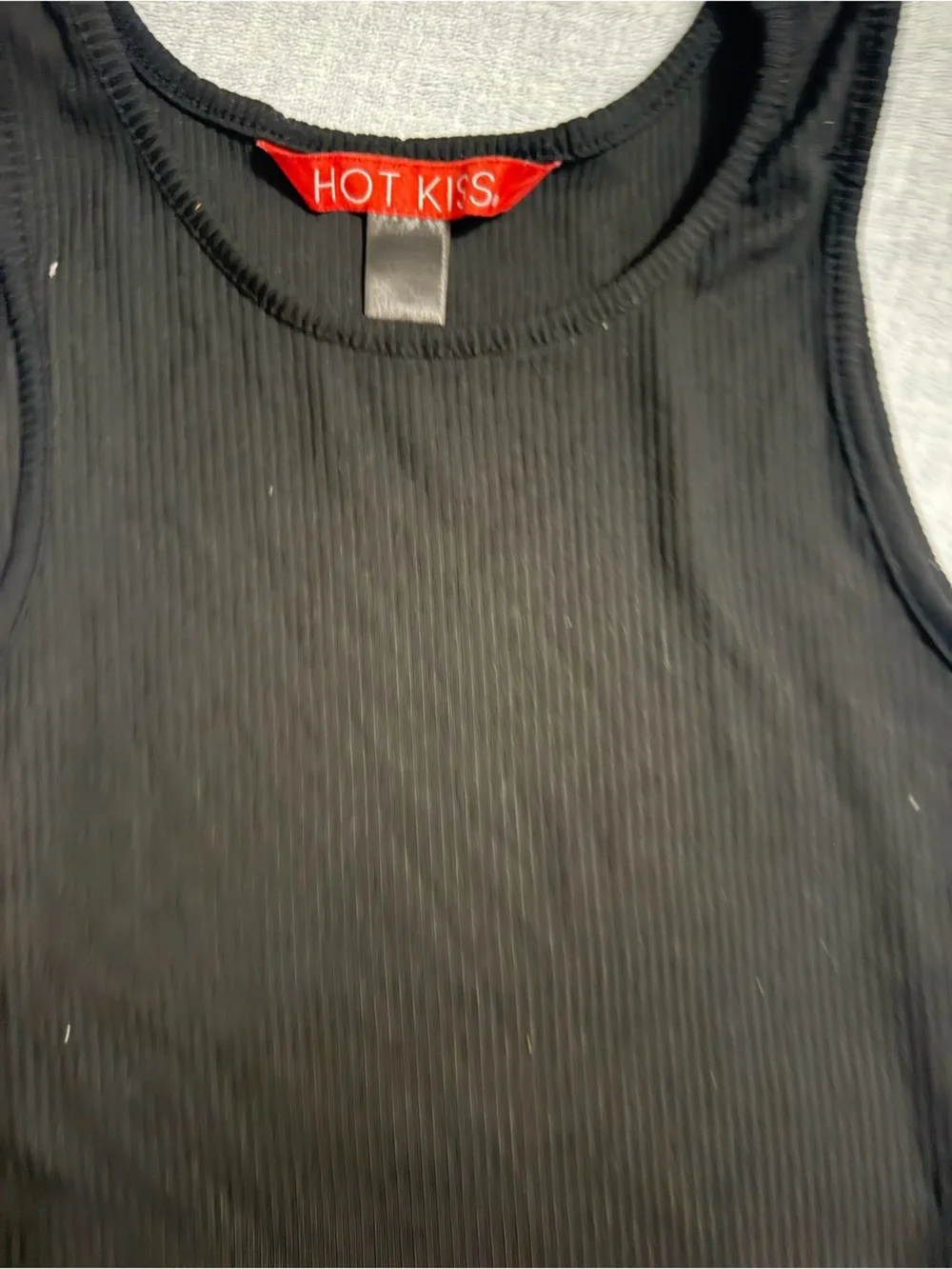 Kiss Black Ribbed Kids Tank One-Piece Set